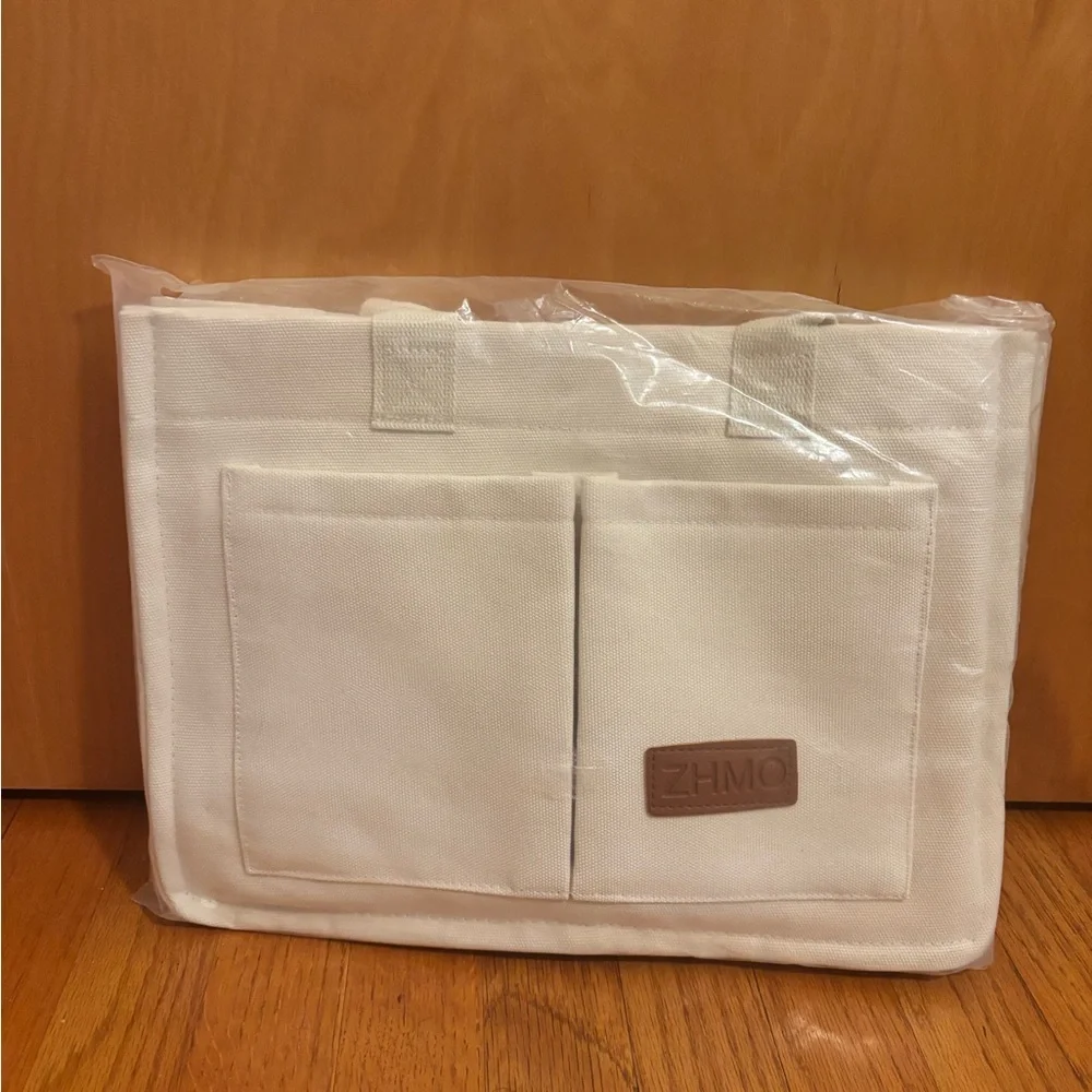 ZHMO Cream Canvas Tote Bag NWT